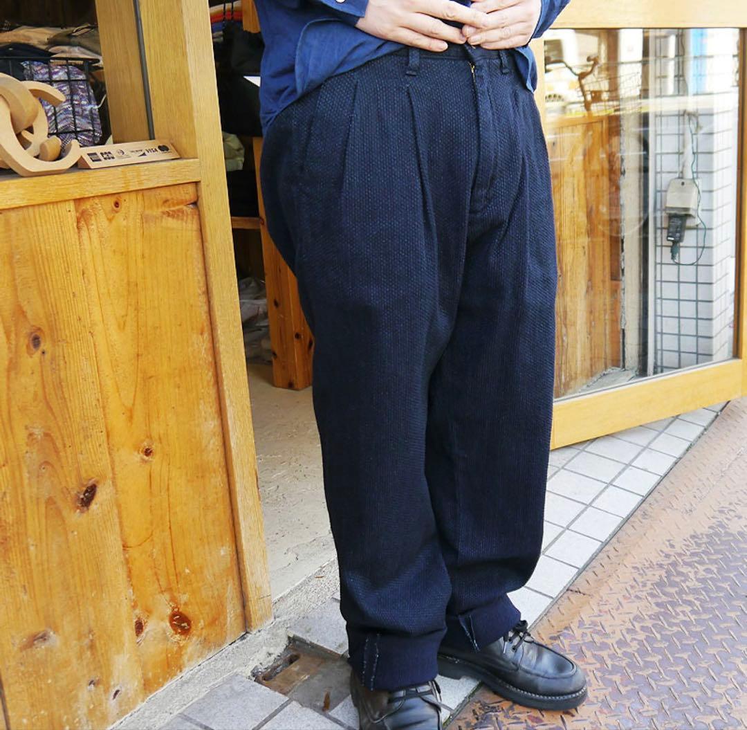 状態良　ジャパンブルージーンズ インディゴ刺し子スラックス　モンペ　28 藍色