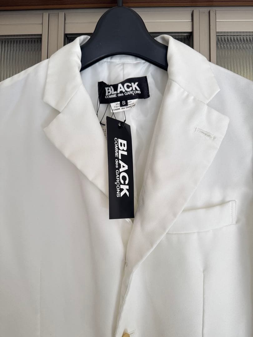 未使用 BLACK COMME des GARÇONS ポリ縮テーラード 白