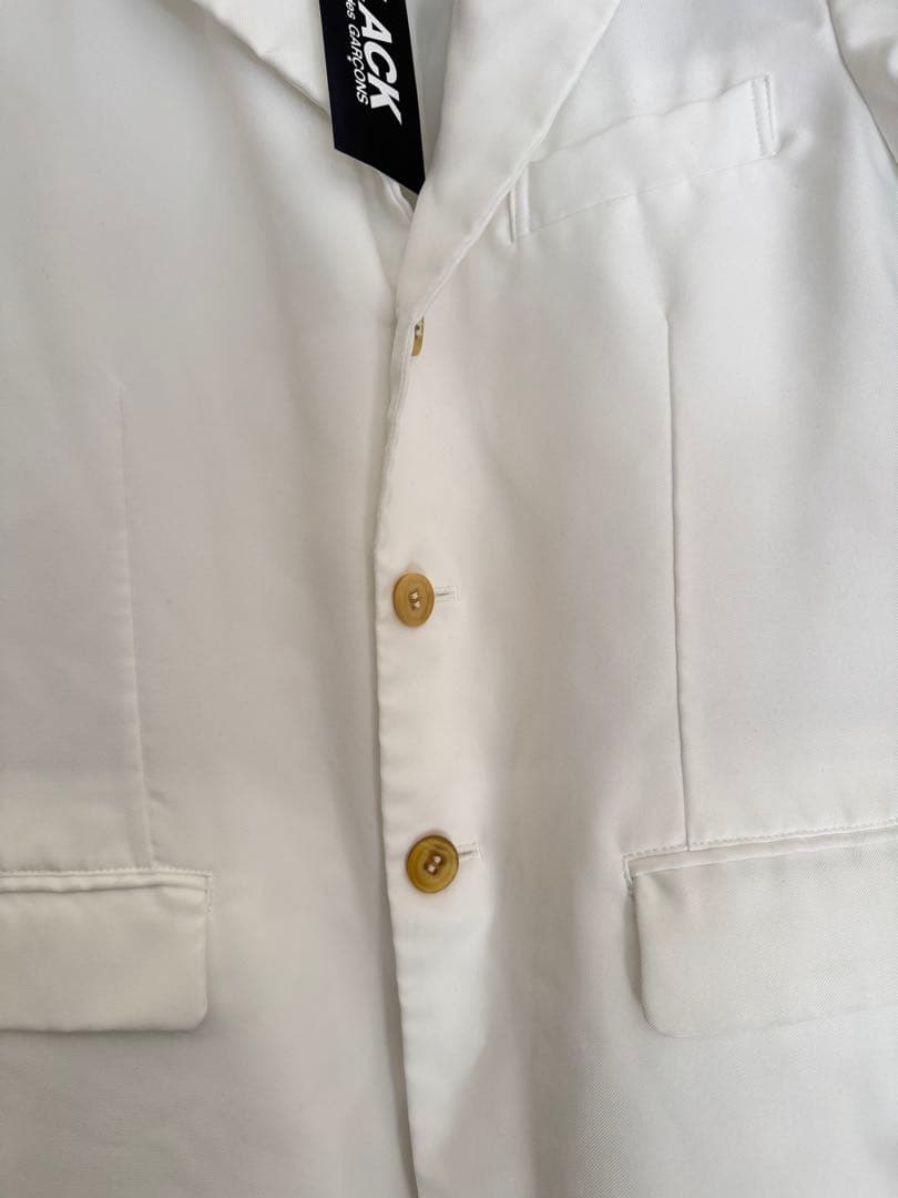未使用 BLACK COMME des GARÇONS ポリ縮テーラード 白