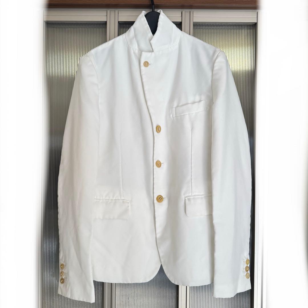 未使用 BLACK COMME des GARÇONS ポリ縮テーラード 白