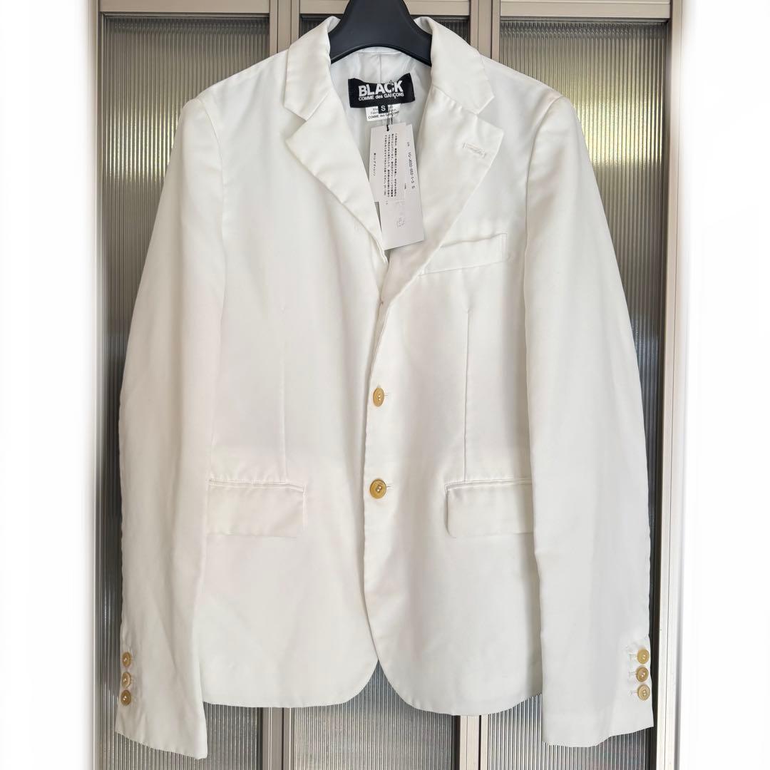未使用 BLACK COMME des GARÇONS ポリ縮テーラード 白
