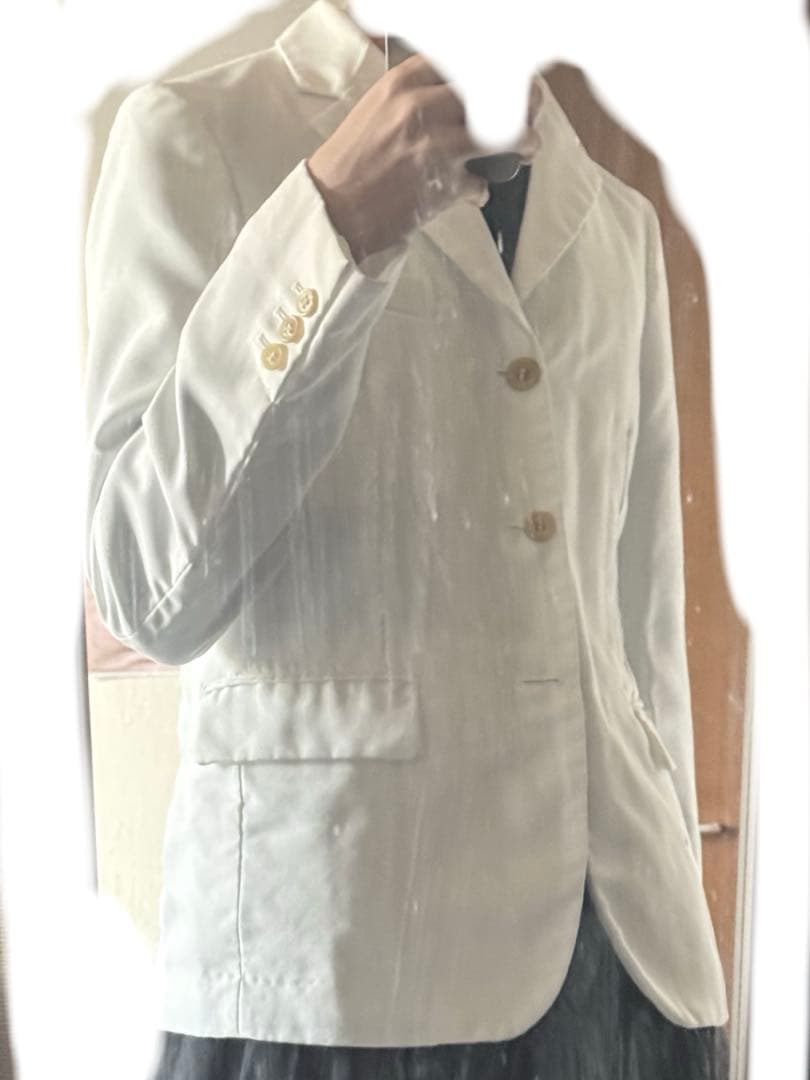 未使用 BLACK COMME des GARÇONS ポリ縮テーラード 白