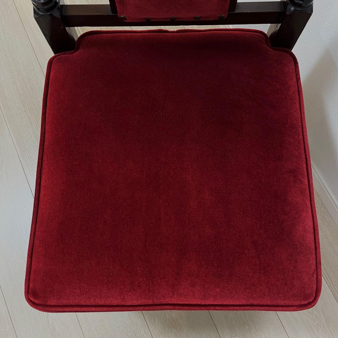 そ12【ヴィンテージ 鋲打ち椅子】高級感あるベルベット張り ダイニングチェア