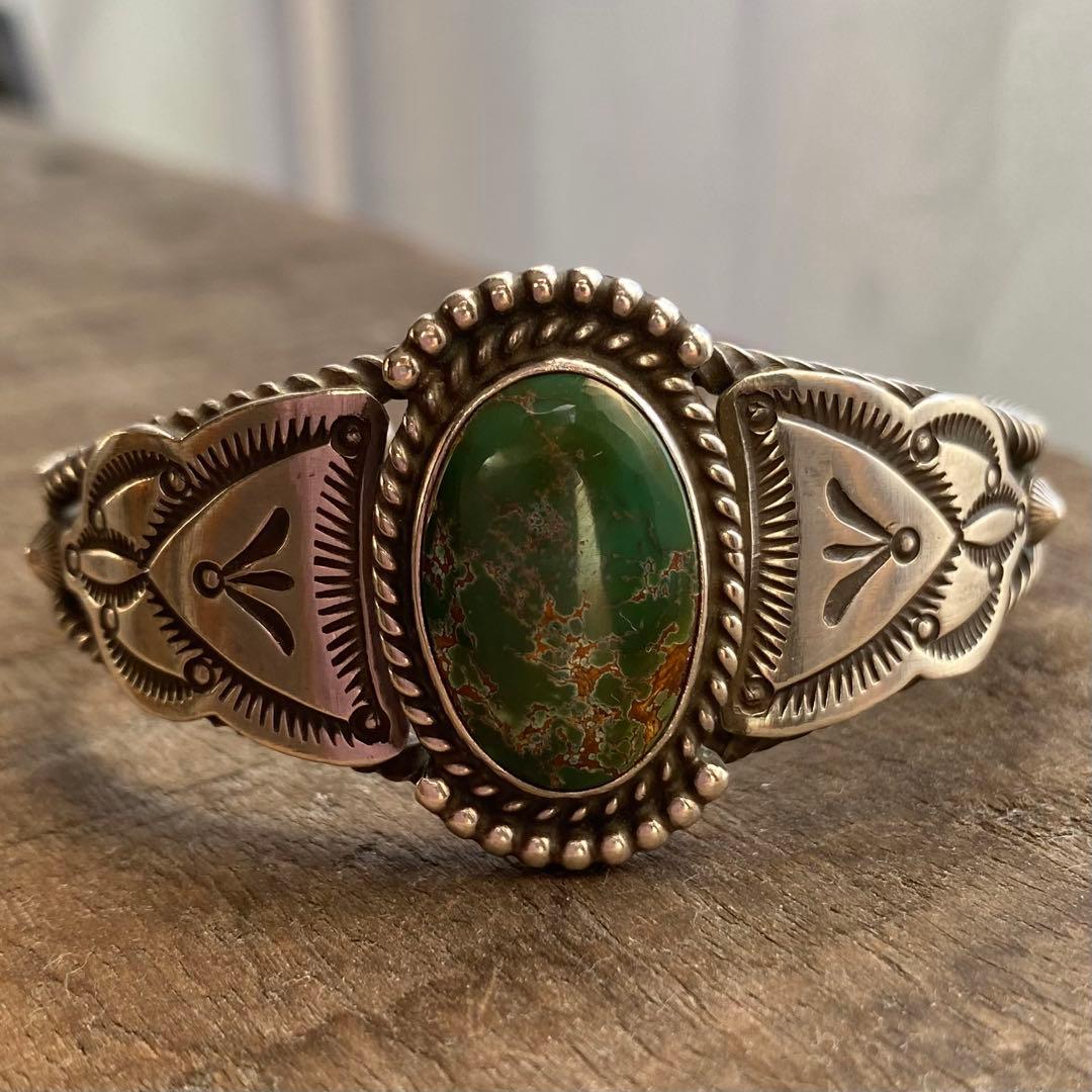 【刻印HS】ハーマンスミス/シルバーバングルSサイズ【ナバホ】