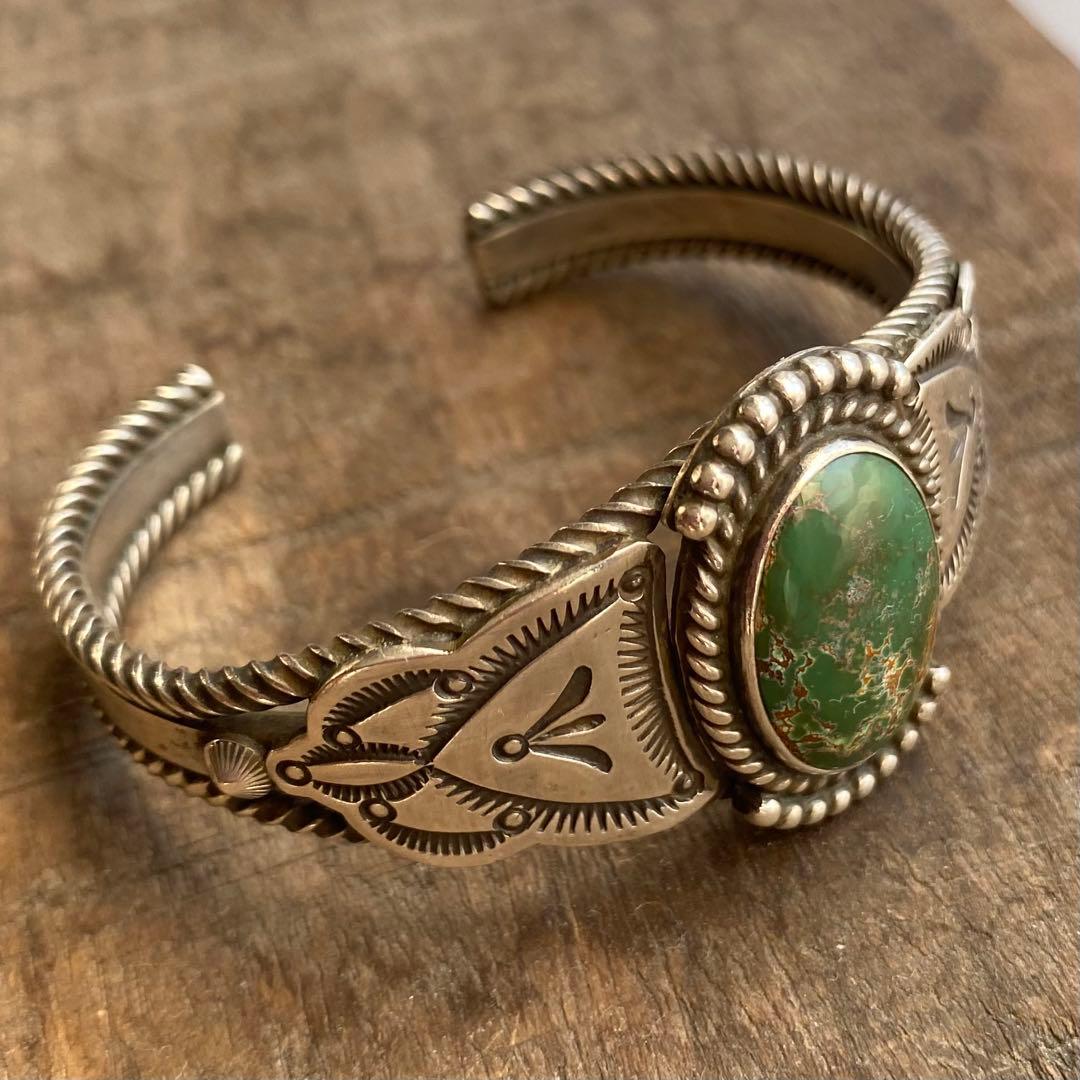 【刻印HS】ハーマンスミス/シルバーバングルSサイズ【ナバホ】