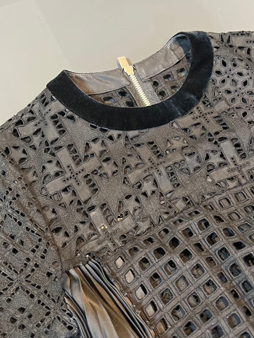 sacai メッシュロングワンピース ブラック　サカイ