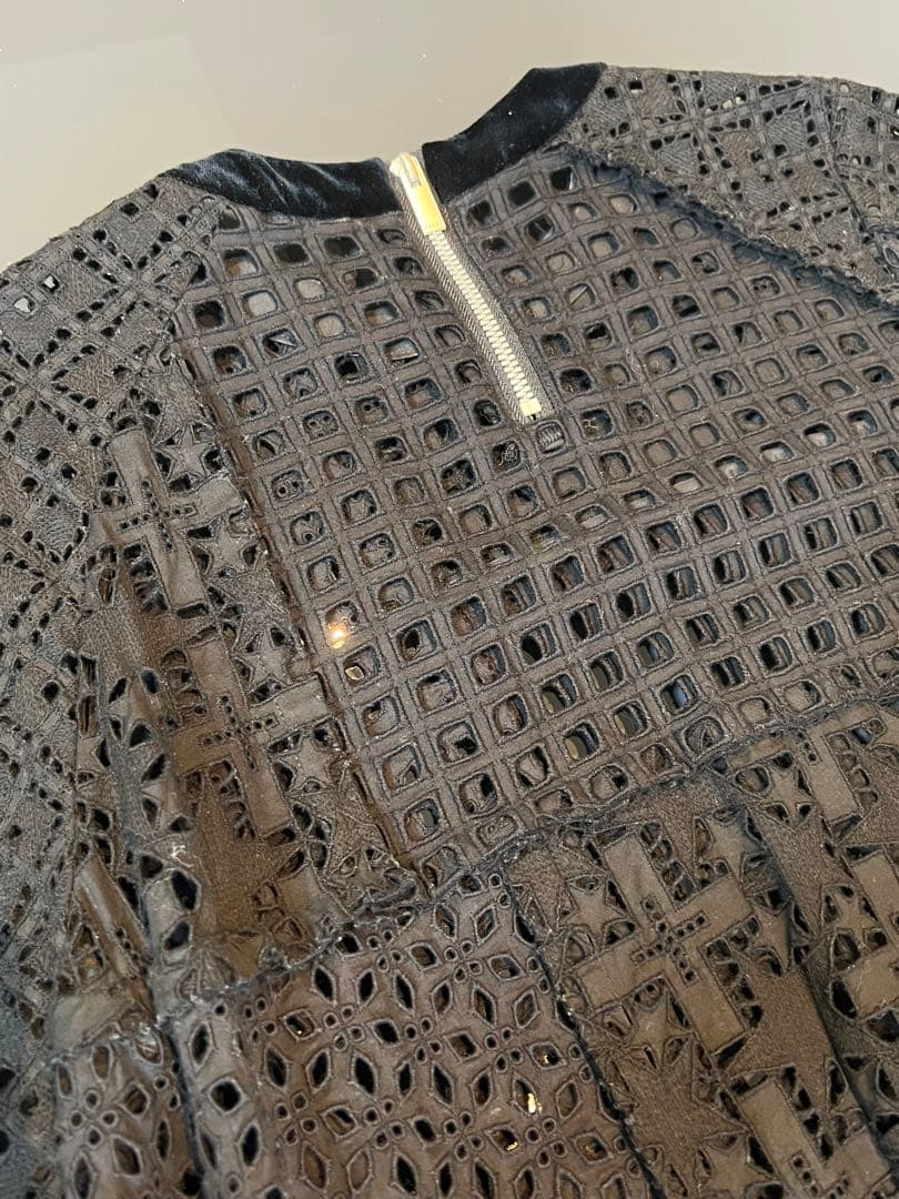 sacai メッシュロングワンピース ブラック　サカイ