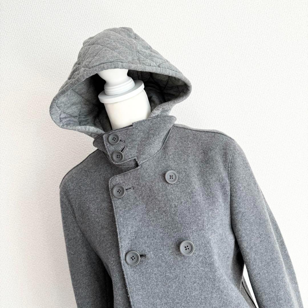 HERNO Resort 縮絨ウールピーコート フード取外し可 2way 48