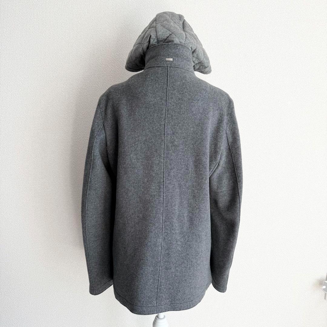 HERNO Resort 縮絨ウールピーコート フード取外し可 2way 48