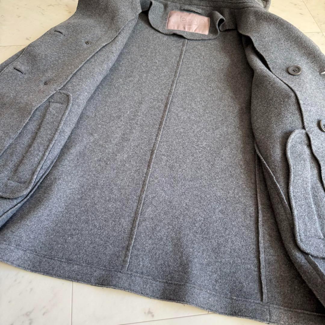 HERNO Resort 縮絨ウールピーコート フード取外し可 2way 48