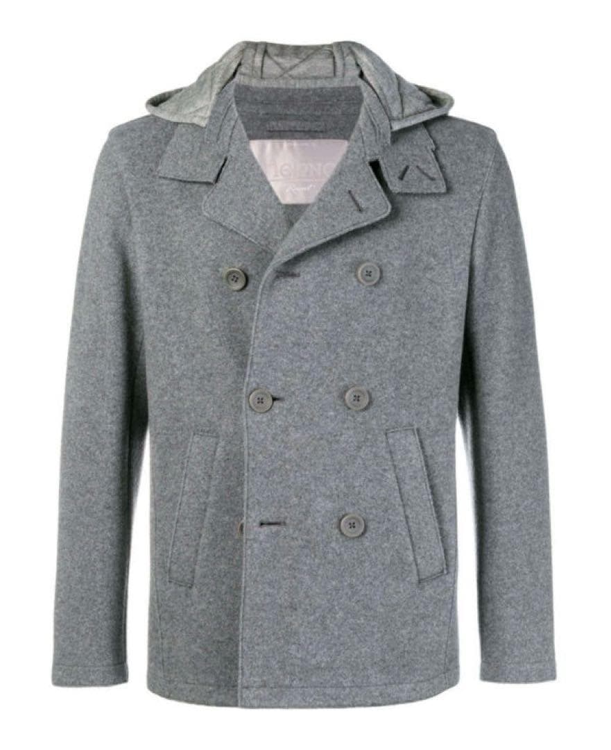 HERNO Resort 縮絨ウールピーコート フード取外し可 2way 48