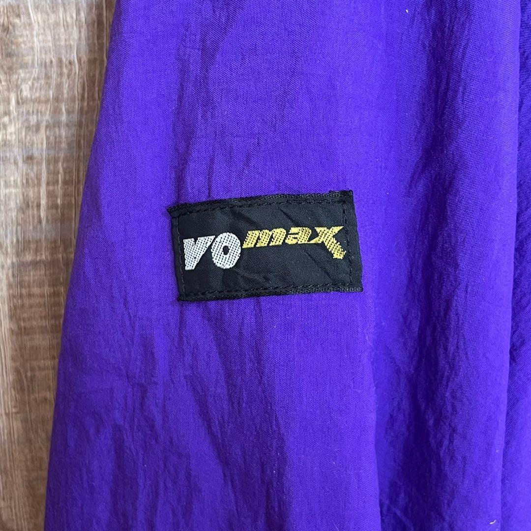 VOmax サイクルジャケット XL 紫×エメラルド ナイロン×裏起毛 USA製