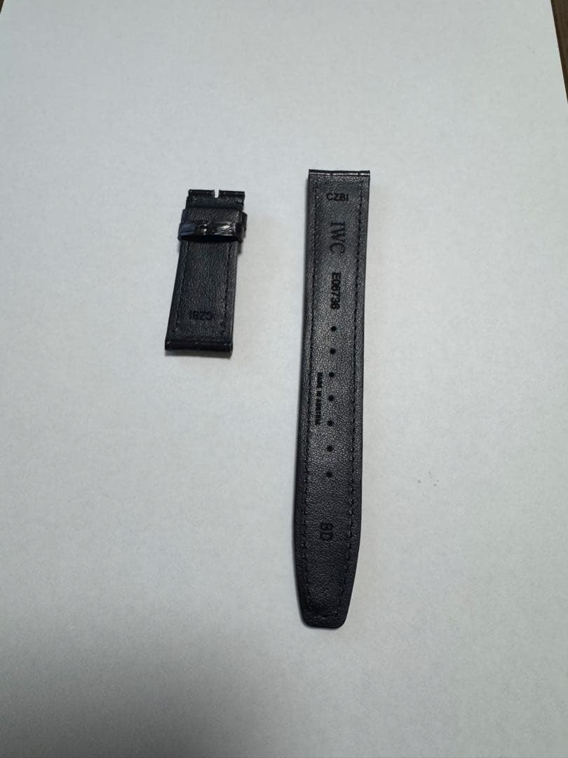 IWC ブラックレザーベルト クロコダイル型押し　E06736 CZBI