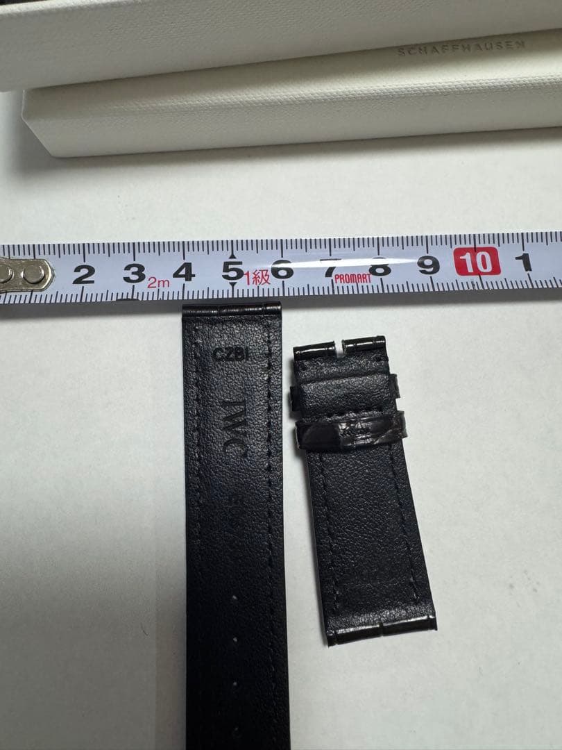IWC ブラックレザーベルト クロコダイル型押し　E06736 CZBI