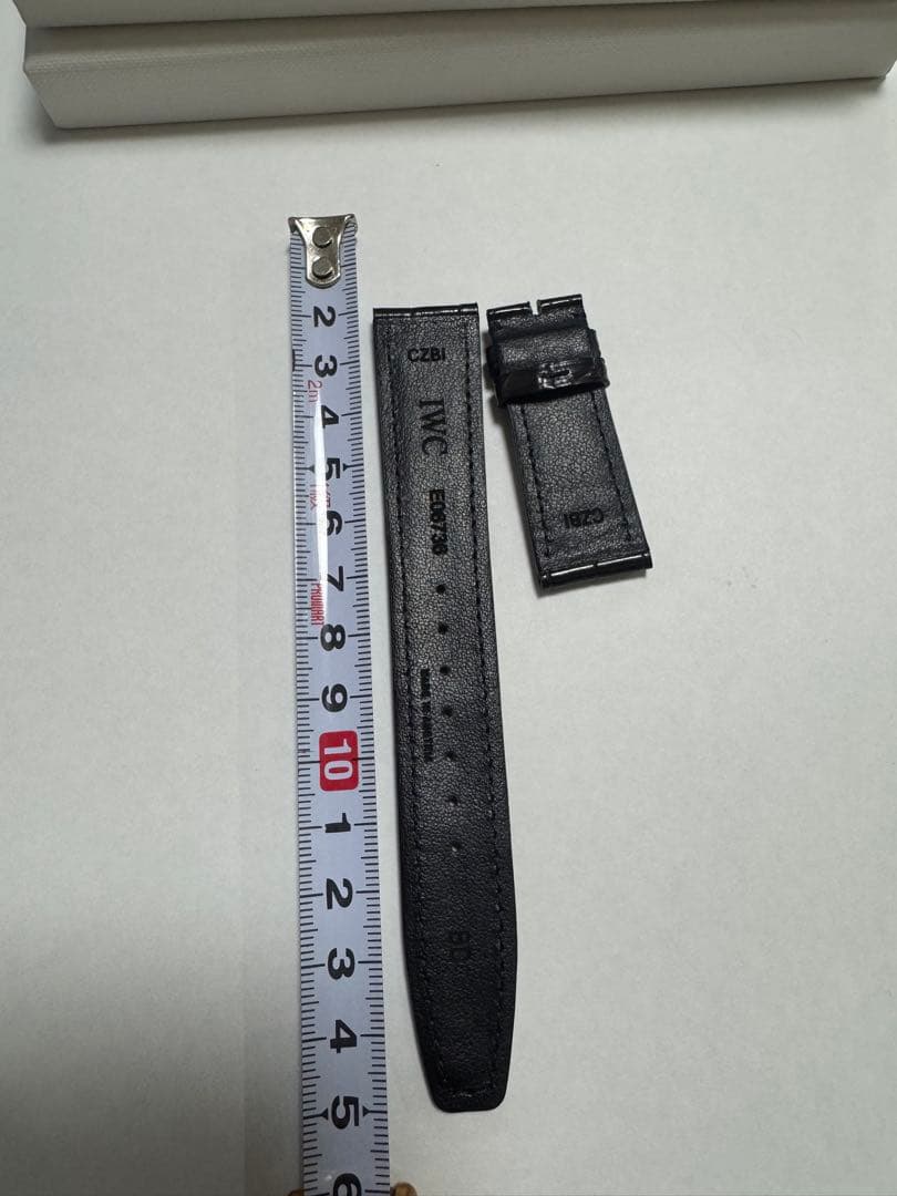 IWC ブラックレザーベルト クロコダイル型押し　E06736 CZBI