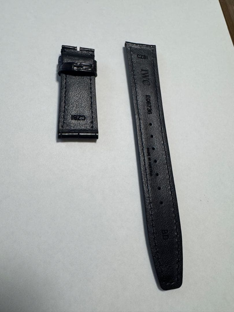 IWC ブラックレザーベルト クロコダイル型押し　E06736 CZBI