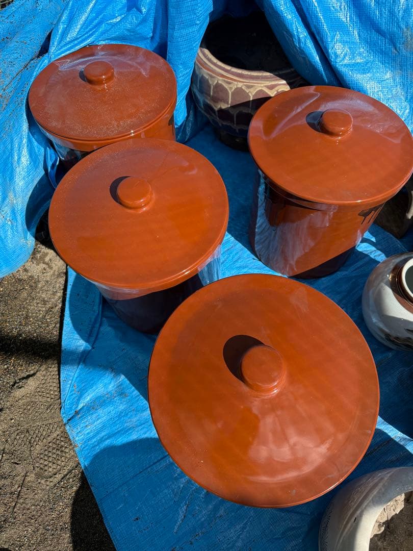 陶器 漬け物容器久松窯 常滑焼 丸甕 蓋付き陶器 梅干し 味噌 漬物まとめ売り可