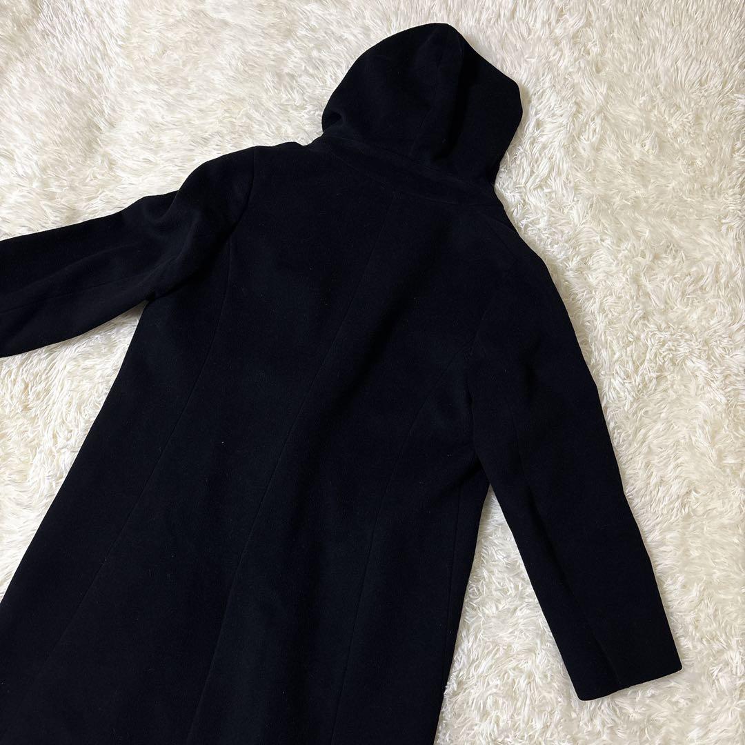 大きいサイズ46✨23区 ウール アンゴラ ビーバーフーデットコート ネイビー