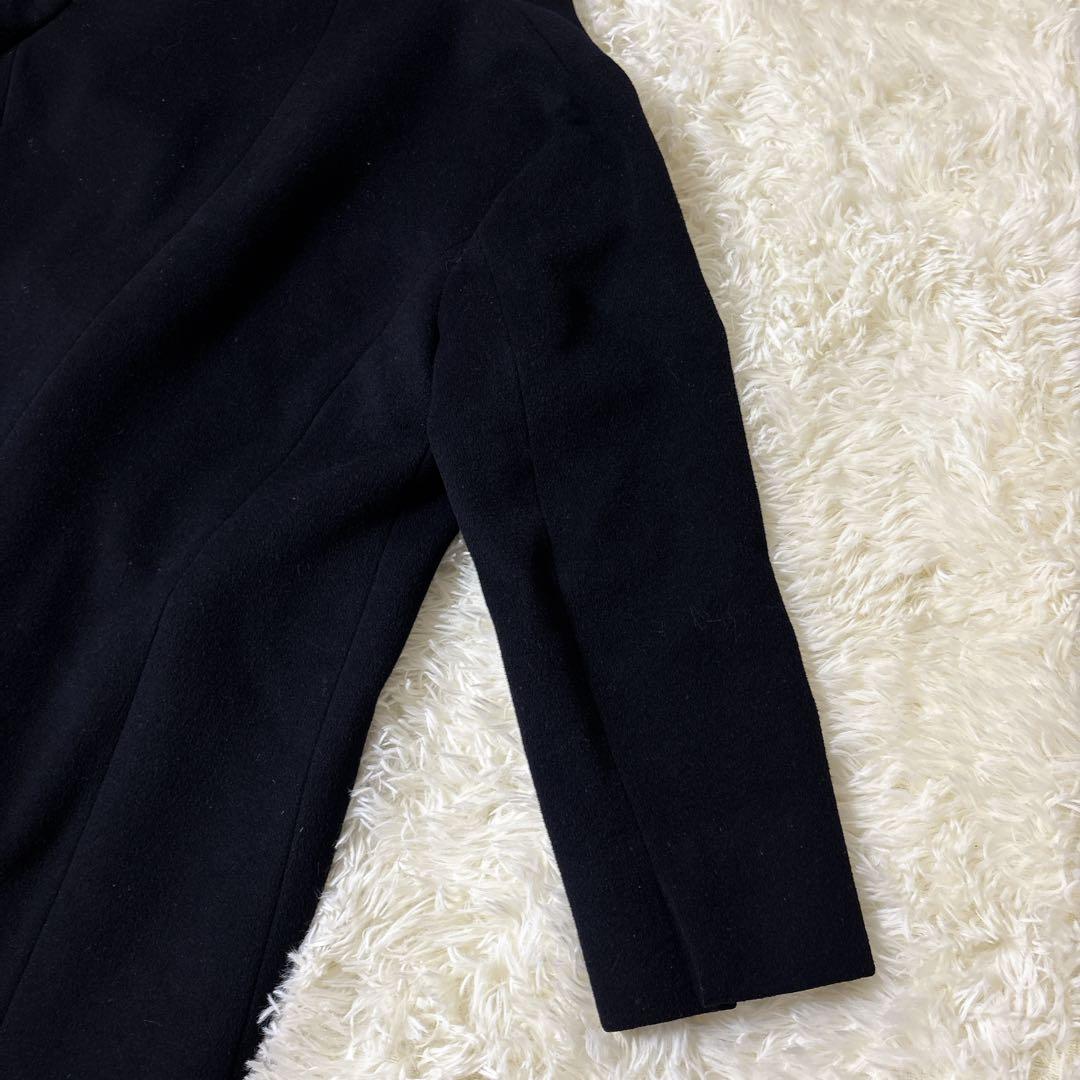 大きいサイズ46✨23区 ウール アンゴラ ビーバーフーデットコート ネイビー