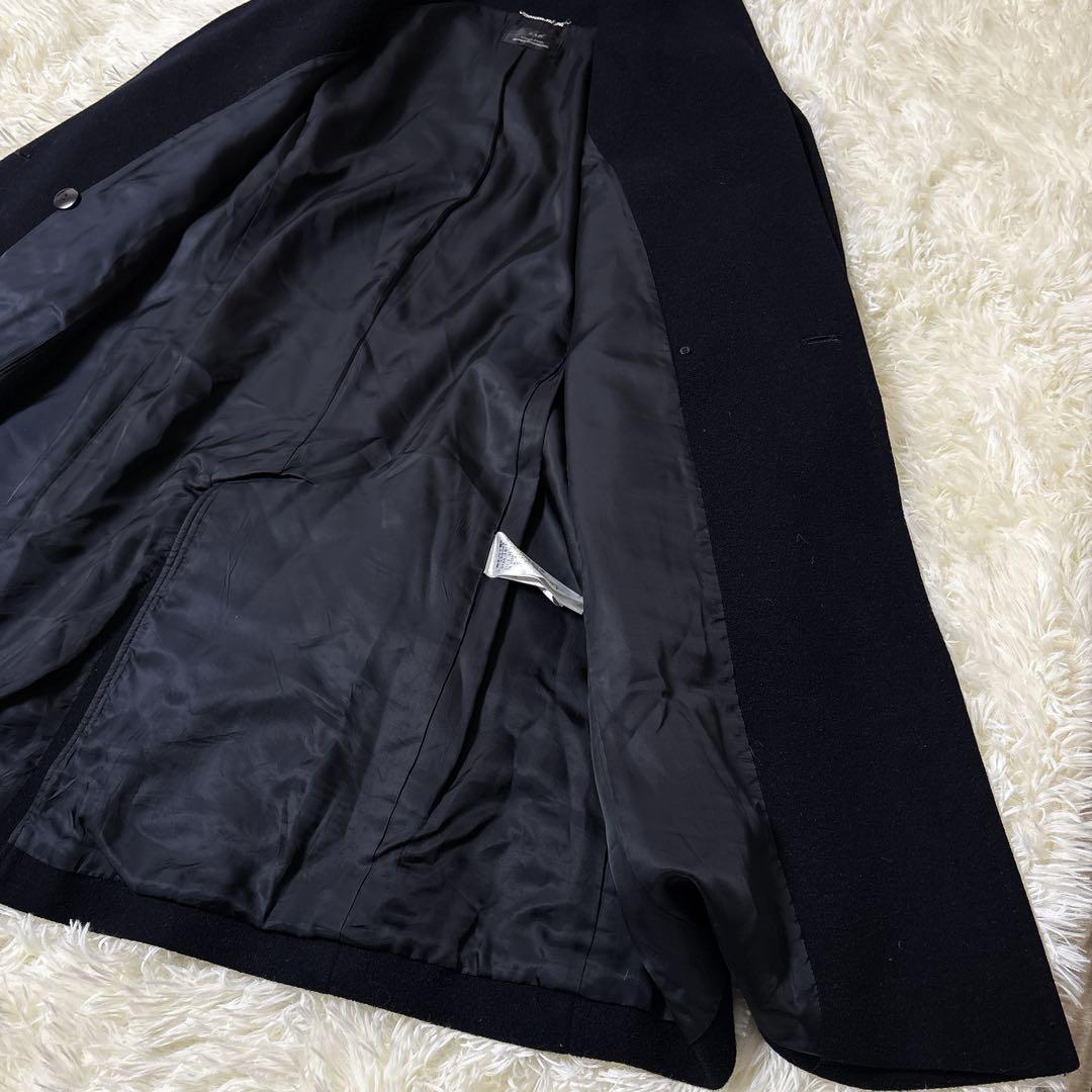 大きいサイズ46✨23区 ウール アンゴラ ビーバーフーデットコート ネイビー