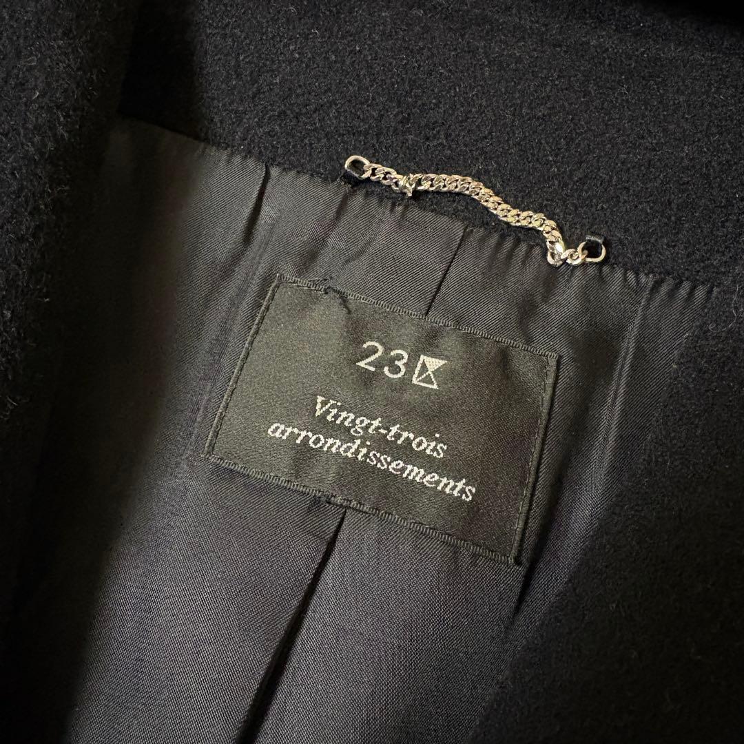 大きいサイズ46✨23区 ウール アンゴラ ビーバーフーデットコート ネイビー