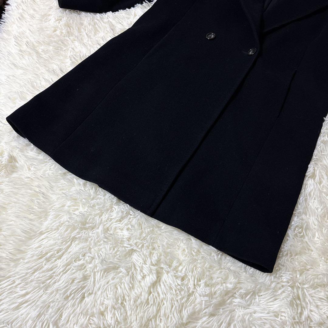大きいサイズ46✨23区 ウール アンゴラ ビーバーフーデットコート ネイビー