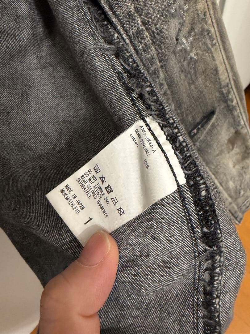 ANCELLM デニムカバーオール　1 ブラック