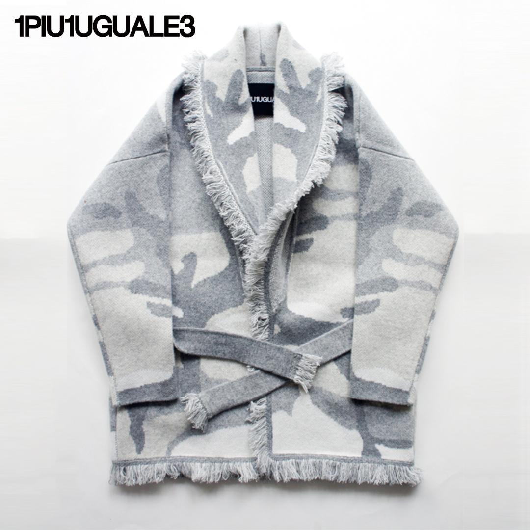 【新品】1PIU1UGUALE3 カモ柄 カシミヤ混ガウン 定価13万 5
