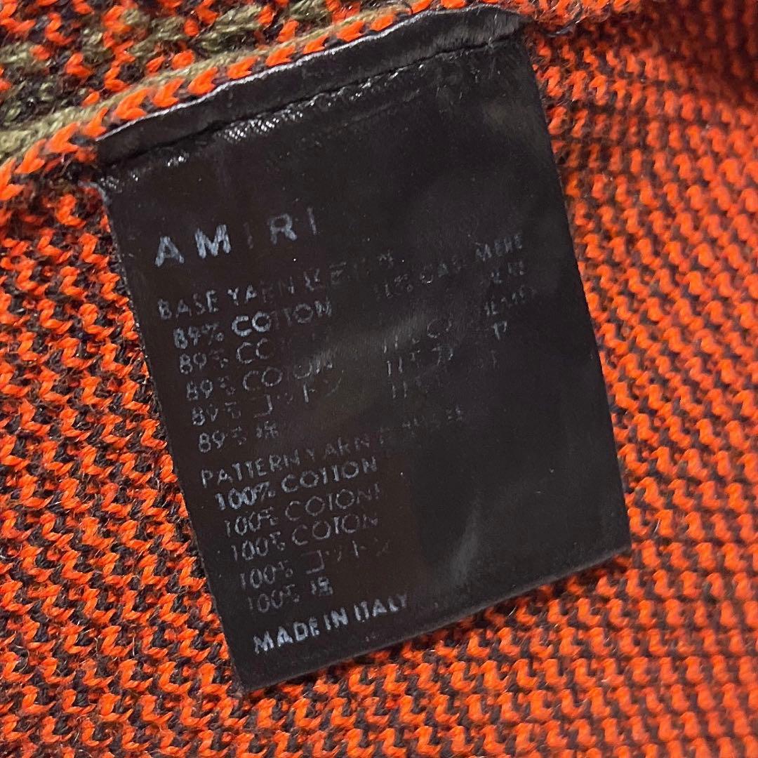 アミリ ショートパンツ メンズ カーキ オレンジ ペイズリー柄 S