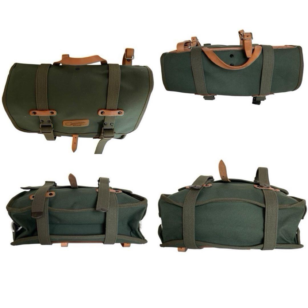 美品　オーストリッチ　サイドバッグ　自転車　2つセット　カーキ