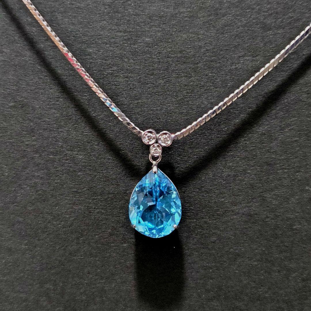 gstv　K18WGブルートパーズペンダントトップ・チャーム（刻印有り）