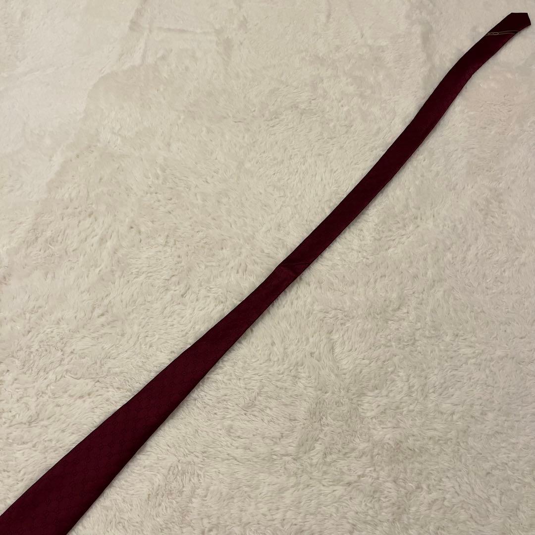 極美品！GUCCI シェリーライン gg 総柄 ボルドー ネクタイ