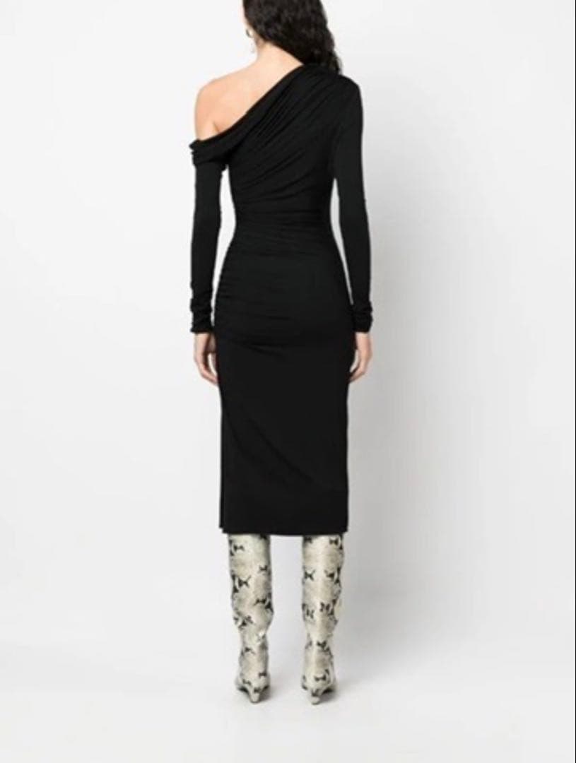 【エリザベッタフランキ】ドレープワンショルダードレス