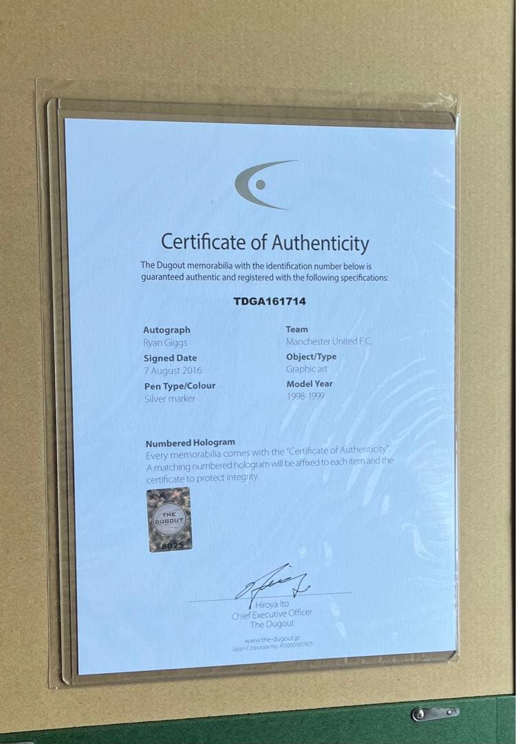 ギッグス【世界20枚限定】ギグス 直筆サイン インスク入り