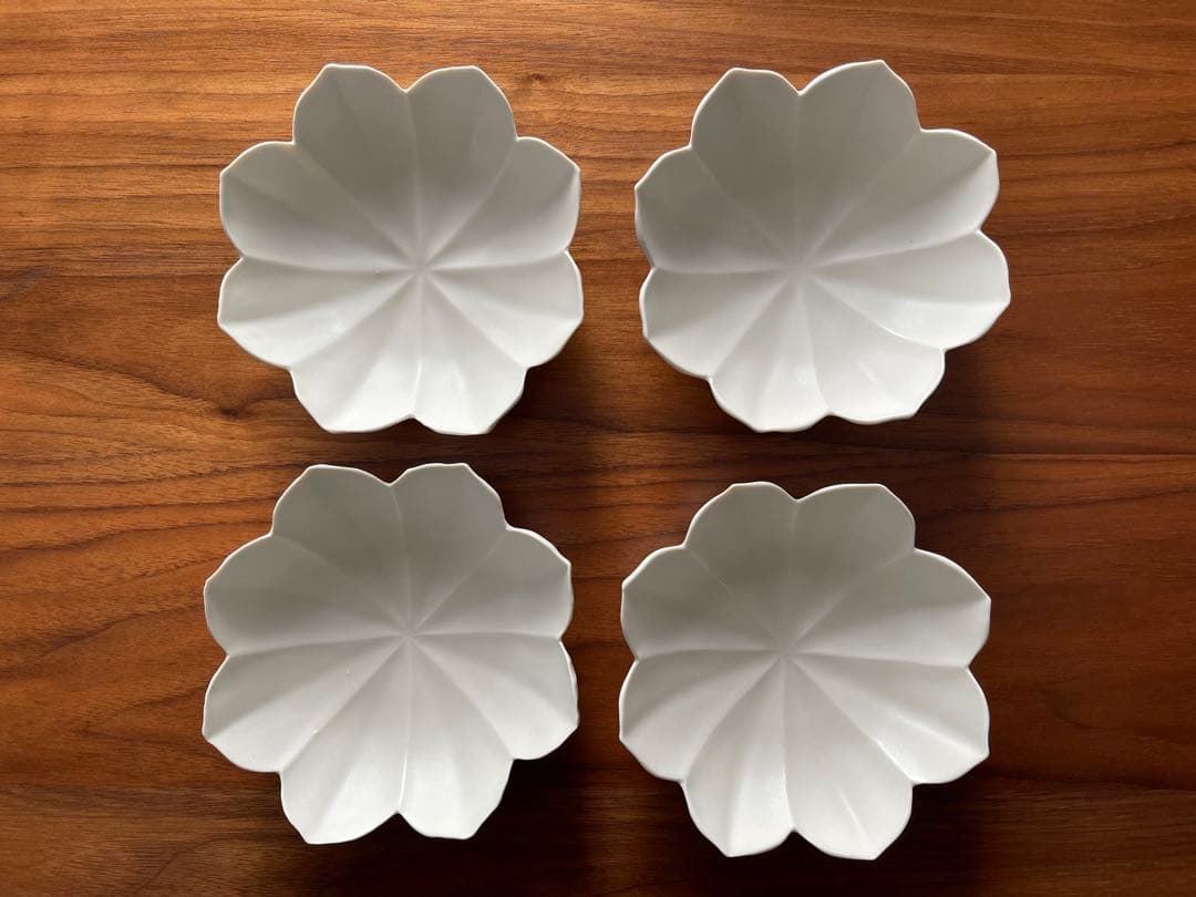 臼杵焼 稜花小鉢 白 White 4枚セット