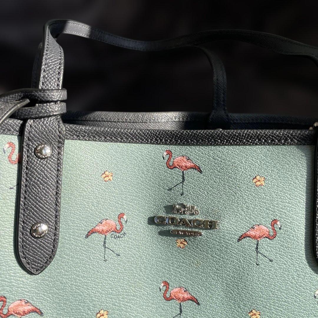 COACH 大容量　コーチ　トートバッグ　ブラック　美品　A4 ポーチ付き