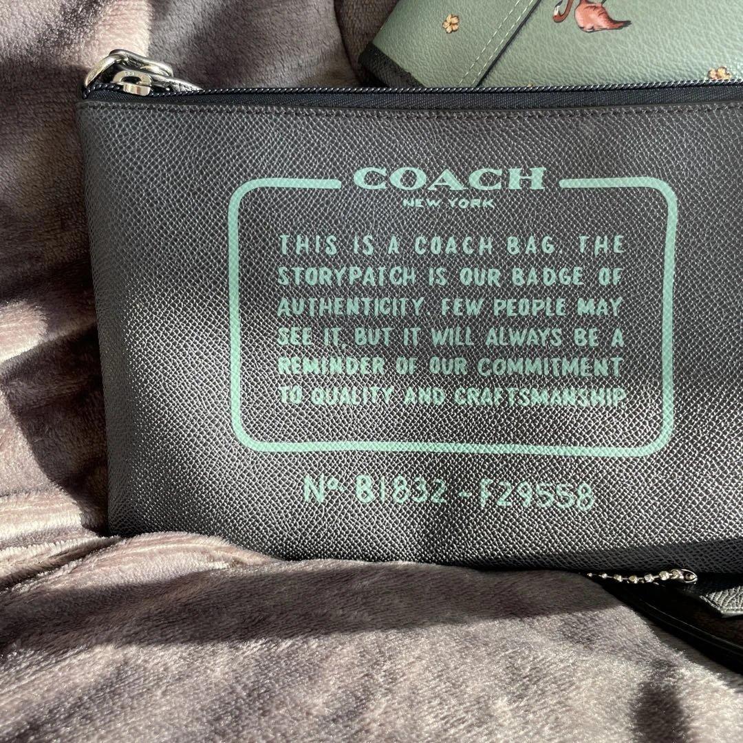 COACH 大容量　コーチ　トートバッグ　ブラック　美品　A4 ポーチ付き