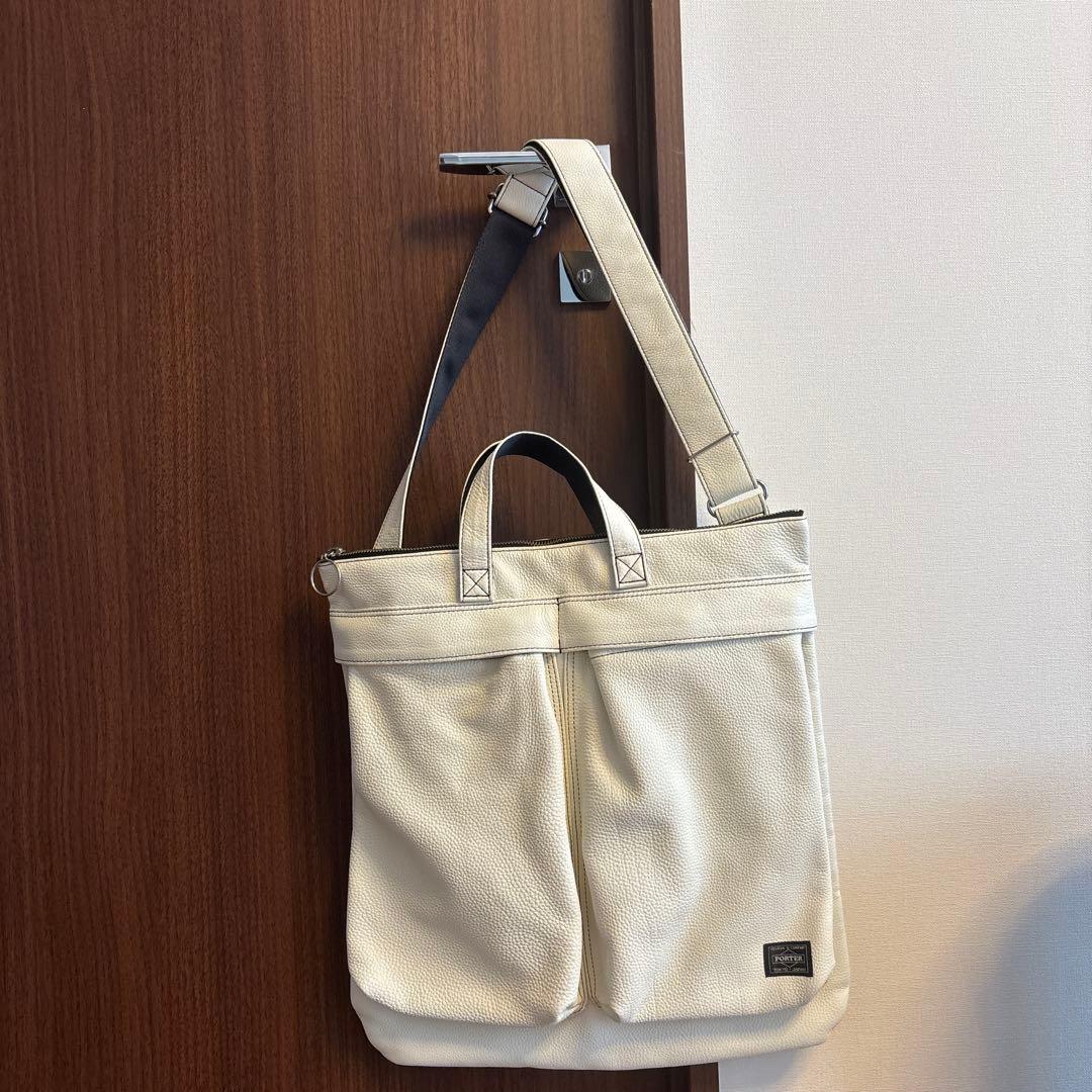 GOさん専用PORTER ホワイトレザーヘルメットバッグ
