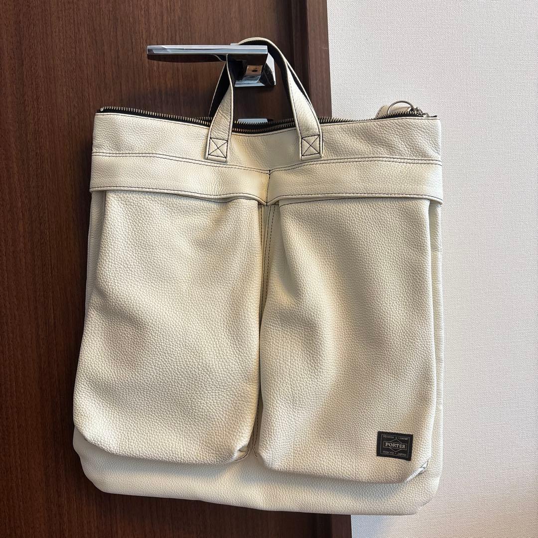 GOさん専用PORTER ホワイトレザーヘルメットバッグ