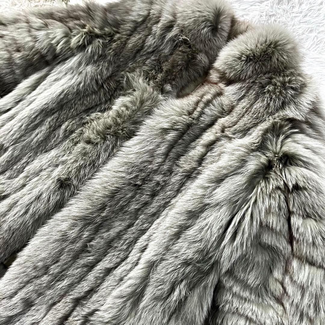 ✨極美品✨SAGA FOX 最高級シルバーフォックスコート 銀サガ 刺繍 11