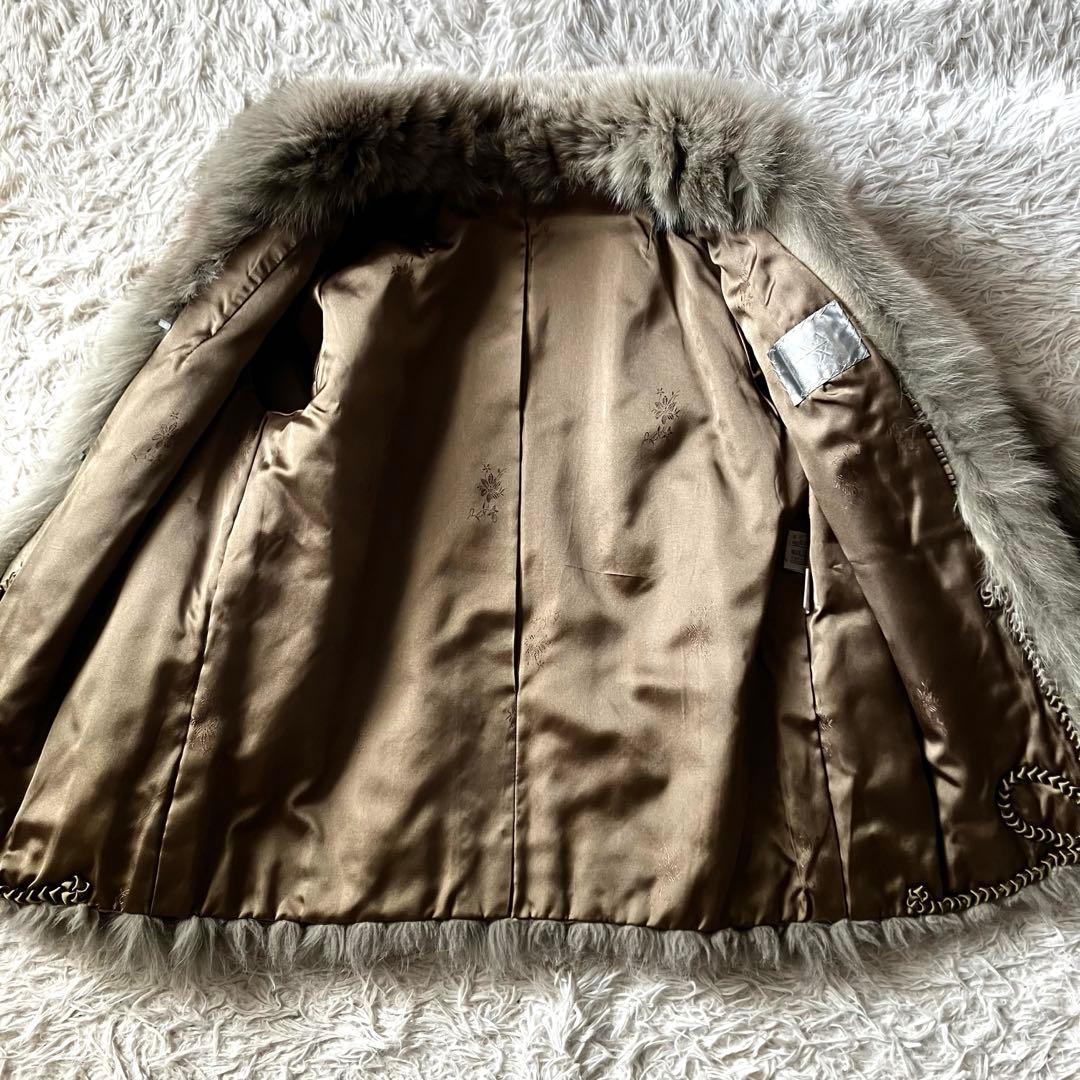 ✨極美品✨SAGA FOX 最高級シルバーフォックスコート 銀サガ 刺繍 11