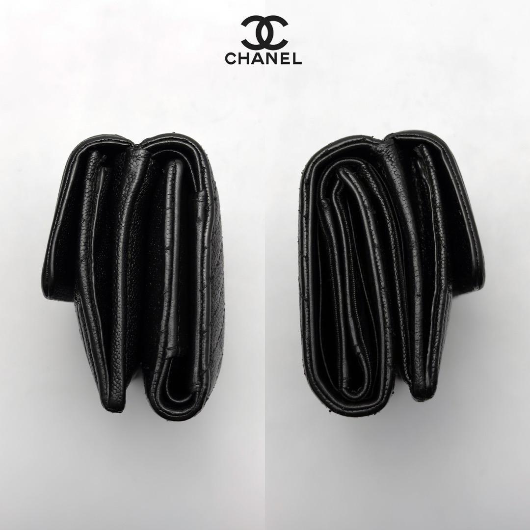 正規品　CHANEL ボーイシャネル　ジェブロン　Wホック　三つ折り財布