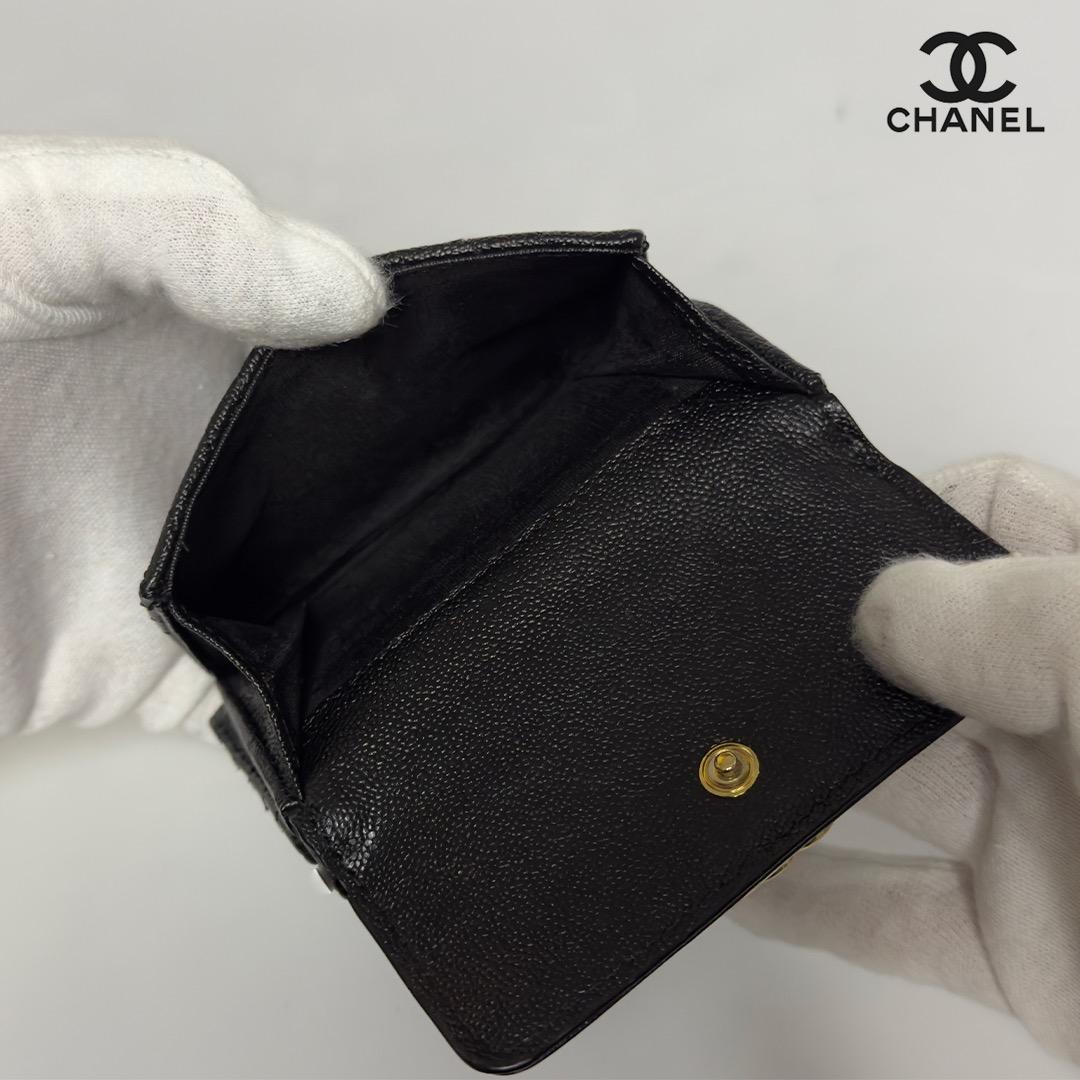 正規品　CHANEL ボーイシャネル　ジェブロン　Wホック　三つ折り財布