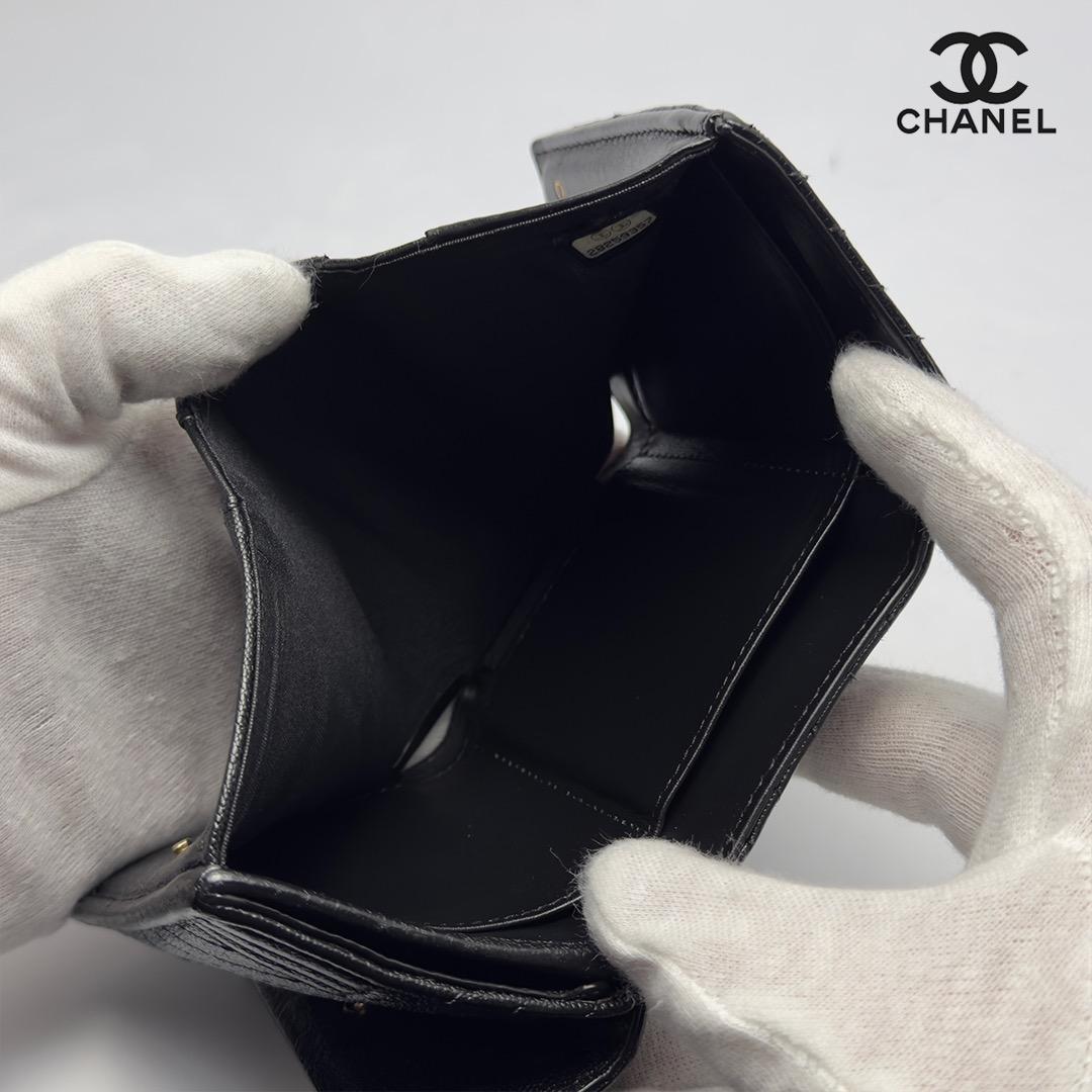 正規品　CHANEL ボーイシャネル　ジェブロン　Wホック　三つ折り財布