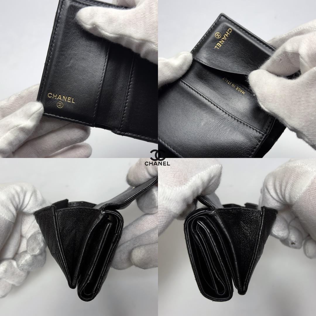 正規品　CHANEL ボーイシャネル　ジェブロン　Wホック　三つ折り財布