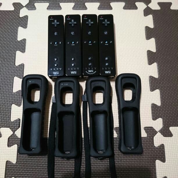 Wii ジャケット付きリモコン 黒 ブラック セット