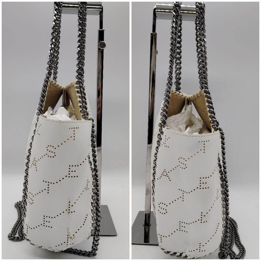 美品 ステラマッカートニー ショルダーバッグ 2way モノグラム 総柄 白