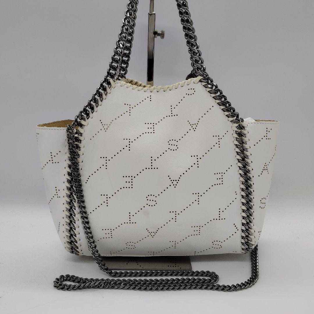 美品 ステラマッカートニー ショルダーバッグ 2way モノグラム 総柄 白