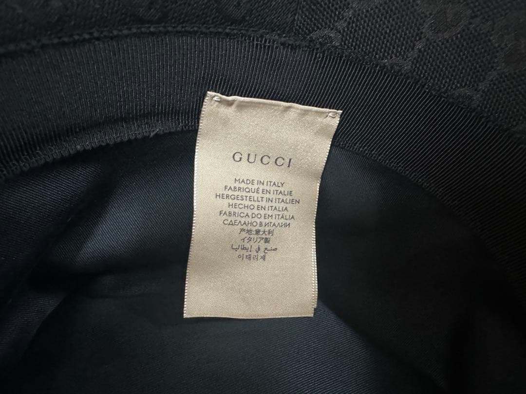 【即日発送】GUCCI GGパターン バケットハット　ブラック　M