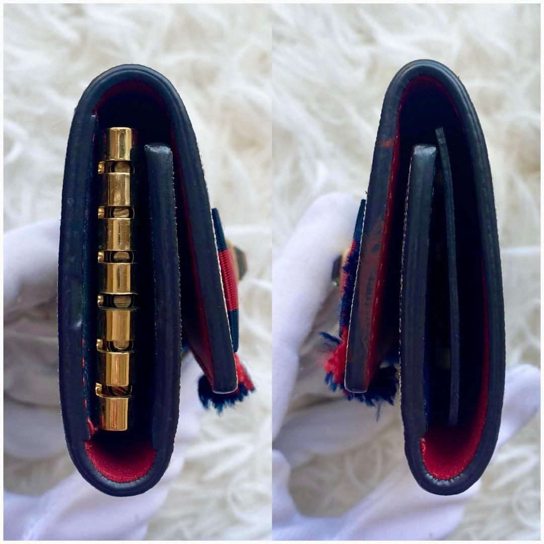 付属品完備✨美品✨グッチ ６連キーケース キャンバス PVC リボン バイカラー